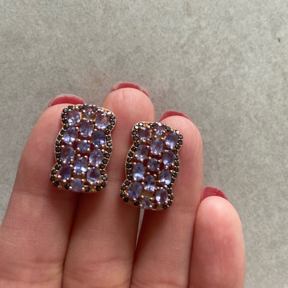 Rose Gold Tanzanite Earrings